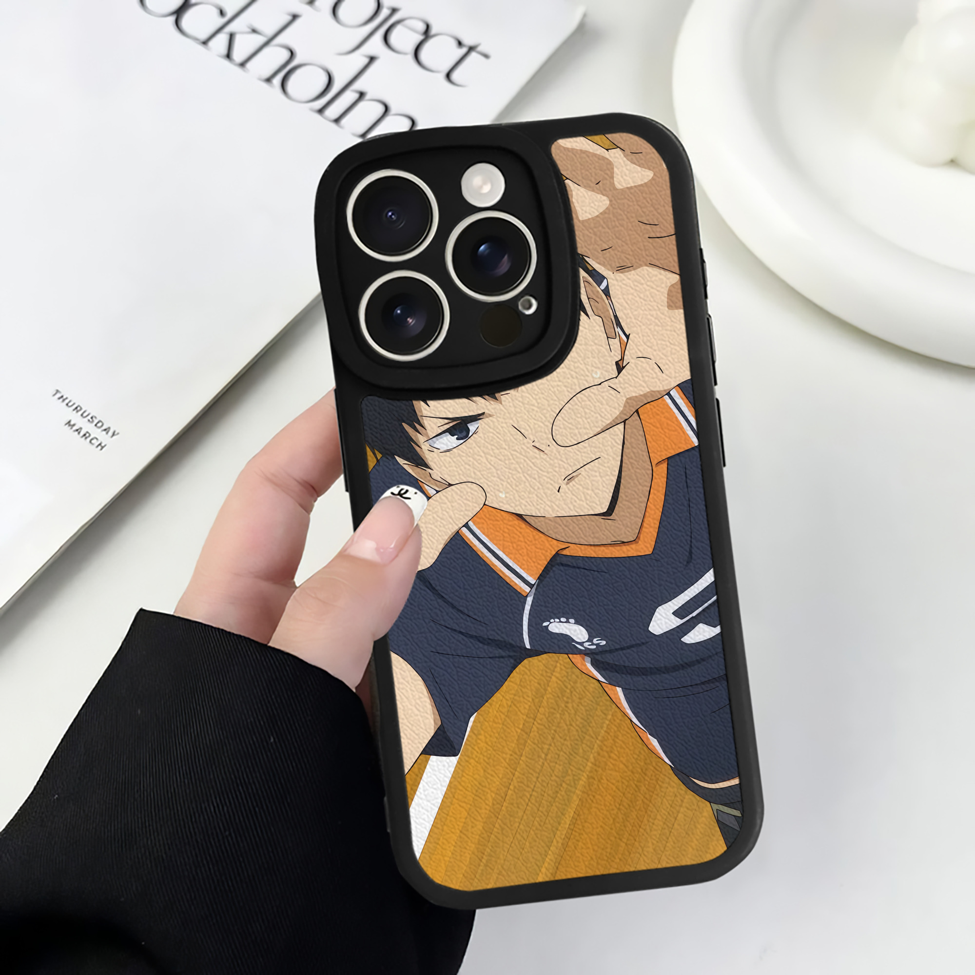 （画像用） ハイキュー!! Haikyu!! 【iPhone 16シリーズ対応】シリコンスマホケース（レザー調） 材質：シリコン